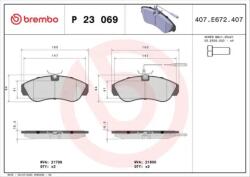 BREMBO fékbetét készlet, tárcsafék P23 069