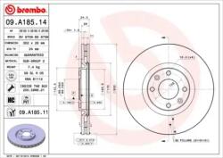 BREMBO Féktárcsa szellőző Ø302mm 09. A185.11