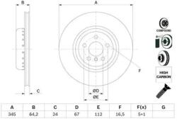 Bosch Féktárcsa Féktárcsa kétrészes Ø345mm 0 986 479 F61