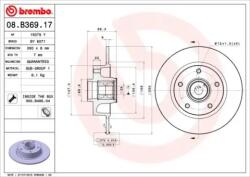 BREMBO Féktárcsa tömör Ø260mm 08. B369.17