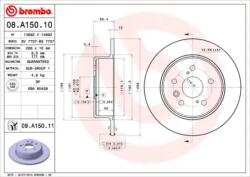BREMBO Féktárcsa tömör Ø288mm 08. A150.11