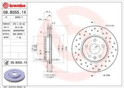 BREMBO fékkorong lyukasztás/belső hűtött Ø276mm 09. B355.1X