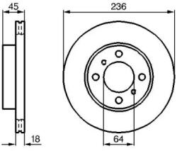 Bosch szellőző féktárcsa Ø236mm 0 986 478 572