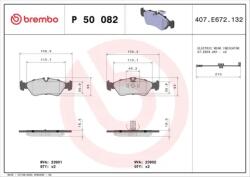 BREMBO fékbetét készlet P50 082