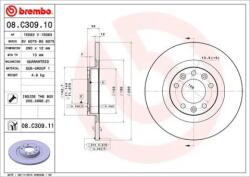 BREMBO Féktárcsa Ø290mm 08. C309.11