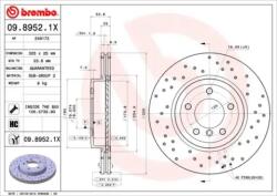 BREMBO fékkorong lyukasztás/belső hűtött Ø325mm 09.8952. 1X