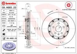 BREMBO Féktárcsa szellőző Ø370mm 09. A665.23