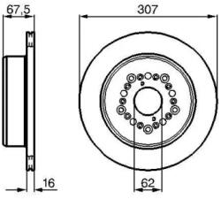 Bosch szellőző féktárcsa Ø306, 7mm 0 986 479 023