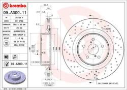 BREMBO fékkorong lyukasztás/belső hűtött Ø360mm 09. A300.11