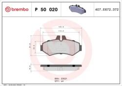 BREMBO fékbetét készlet P50 020