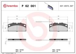 BREMBO fékbetét készlet P62 001