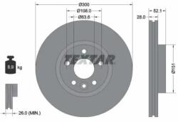 TEXTAR Féktárcsa szellőző Ø300mm 92196905