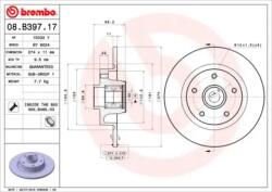 BREMBO Féktárcsa tömör Ø274mm 08. B397.27