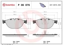 BREMBO fékbetét készlet, tárcsafék P06 076