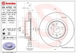 BREMBO Féktárcsa szellőző Ø340mm 09. A752.11