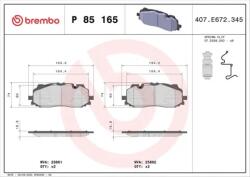 BREMBO fékbetét készlet P85 165X