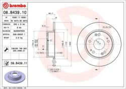 BREMBO Féktárcsa tömör Ø260mm 08. B439.11