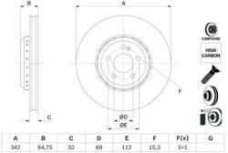 Bosch Féktárcsa Féktárcsa kétrészes Ø342mm 0 986 479 G35