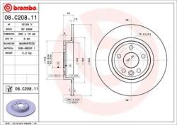 BREMBO Féktárcsa tömör Ø300mm 08. C208.11
