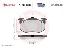 BREMBO fékbetét készlet P68 020
