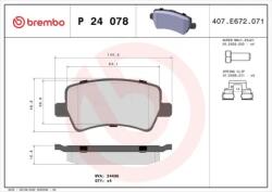 BREMBO fékbetét készlet, tárcsafék P 24 078X