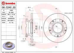 BREMBO Féktárcsa tömör Ø288mm 08. C242.20