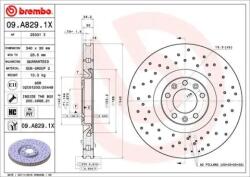 BREMBO féktárcsa perforált/belső hűtéses Ø340mm 09. A829.1X