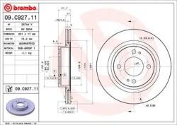 BREMBO Féktárcsa belső hűtés Ø251mm 09. C927.11