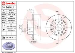 BREMBO Féktárcsa tömör Ø253mm 08. D616.11