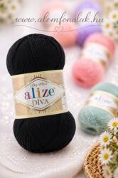 alize Diva 60 - fekete (akril fonal) (lil36)