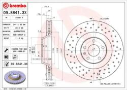 BREMBO fékkorong lyukasztás/belső hűtött Ø347mm 09.8841. 3x
