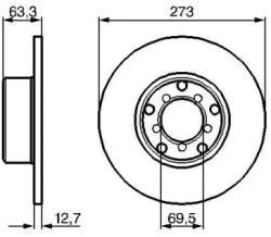 Bosch tömör féktárcsa Ø273, 2mm 0 986 478 055