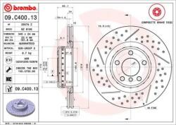 BREMBO Féktárcsa Kétrészes féktárcsa Ø345mm 09. C400.13