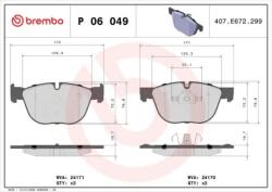 BREMBO fékbetét készlet, tárcsafék P06 049