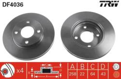 TRW szellőző féktárcsa Ø258mm DF4036