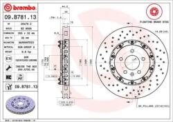 BREMBO Féktárcsa Kétrészes féktárcsa Ø355mm 09. B781.13