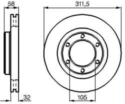Bosch szellőző féktárcsa Ø311, 5mm 0 986 478 580
