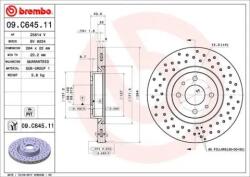 BREMBO fékkorong lyukasztás/belső hűtött Ø284mm 09. C645.11