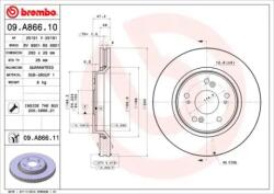 BREMBO Féktárcsa szellőző Ø293mm 09. A866.11
