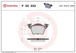 BREMBO fékbetét készlet, tárcsafék P50 032