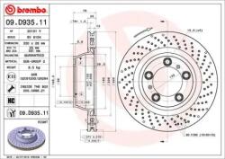 BREMBO fékkorong lyukasztás/belső hűtött Ø330mm 09. D935.11