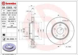 BREMBO Féktárcsa szellőző Ø302mm 09. C003.11