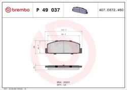 BREMBO fékbetét készlet, tárcsafék P49 037