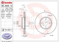 BREMBO Féktárcsa szellőző Ø275mm 09. A535.11