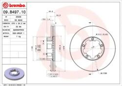 BREMBO Féktárcsa szellőző Ø278mm 09. B497.10