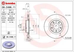 BREMBO Féktárcsa szellőző Ø292mm 09. C496.11