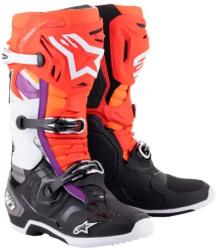 Alpinestars TECH 10 cipő, ALPINESTARS (narancssárga/sárga/lila/fehér/fekete, 45, 5-ös méret)
