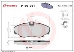 BREMBO fékbetét készlet, tárcsafék P56 061