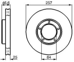 Bosch szellőző féktárcsa Ø257mm 0 986 478 397