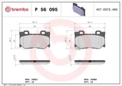 BREMBO fékbetét készlet, tárcsafék P56 095